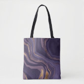 Abstracte violetmarmer met goud tote bag (Voorkant)