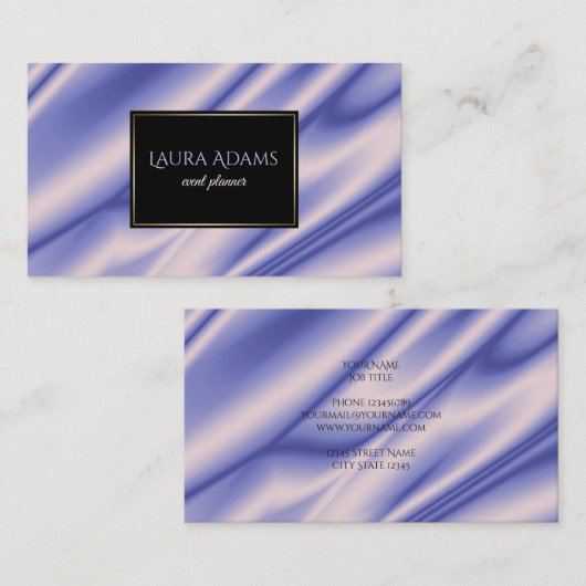 Abstracte violette zijgolven textuur. visitekaartje (Voorkant / Achterkant)