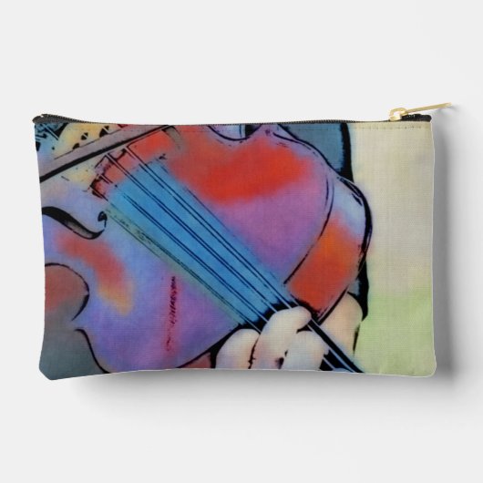 Abstracte viool kleine accessoire zakje etui (Achterkant)