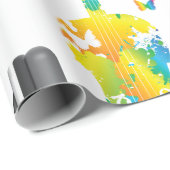 Abstracte viool met hoofdtelefoon en muziekkunst cadeaupapier (Rol Hoek)