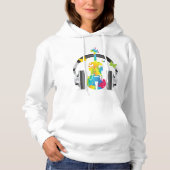 Abstracte viool met hoofdtelefoon en muziekkunst hoodie (Voorkant)