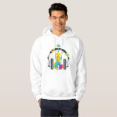 Abstracte viool met hoofdtelefoon en muziekkunst hoodie (Voorkant volledig)
