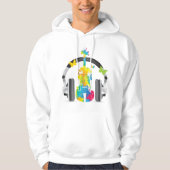 Abstracte viool met hoofdtelefoon en muziekkunst hoodie (Voorkant)