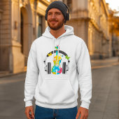 Abstracte viool met hoofdtelefoon en muziekkunst hoodie