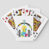Abstracte viool met hoofdtelefoon en muziekkunst pokerkaarten (Achterkant)