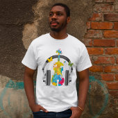 Abstracte viool met hoofdtelefoon en muziekkunst t-shirt