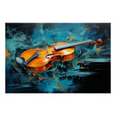 Abstracte vioolillustratie perfect poster (Voorkant)