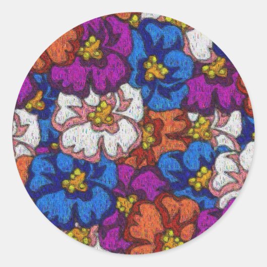 Abstracte viooltjes - Sticker (Voorkant)