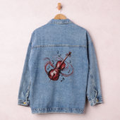 Abstracte vioolvrouwen denim jacket (Hangar)