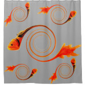 Abstracte Vis Aquatisch Patroon Aangepaste Kleur Douchegordijn (Voorkant)