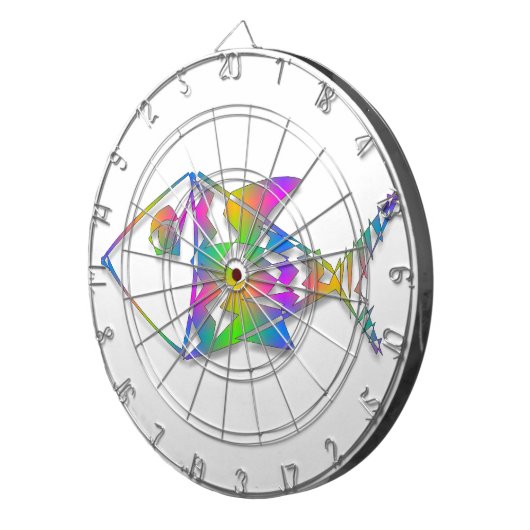 Abstracte vis dartbord (Voorkant Rechts)