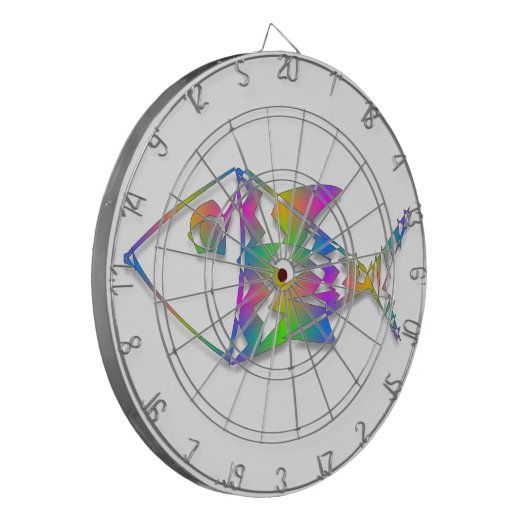 Abstracte vis dartbord (Voorkant Links)