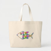 Abstracte vis grote tote bag (Voorkant)