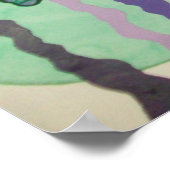 Abstracte vis in blauw poster (Hoek)