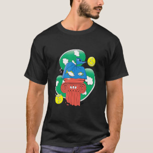 Abstracte vis in plastic ontwerp t-shirt