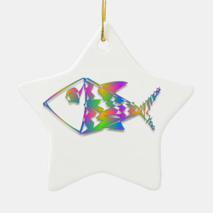 Abstracte vis keramisch ornament