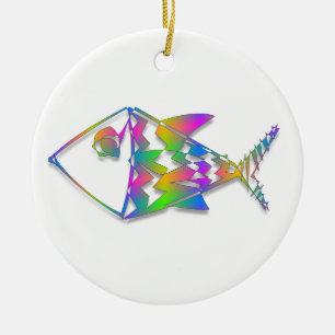 Abstracte vis keramisch ornament