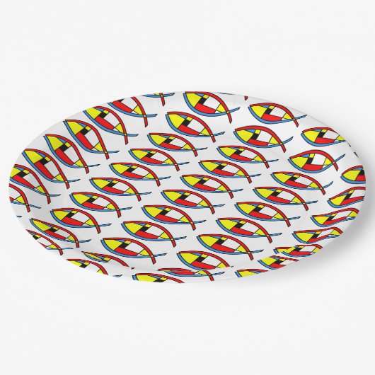 Abstracte vis papieren bordje (Gekanteld)