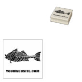 Abstracte vis rubberstempel (Gestempeld)