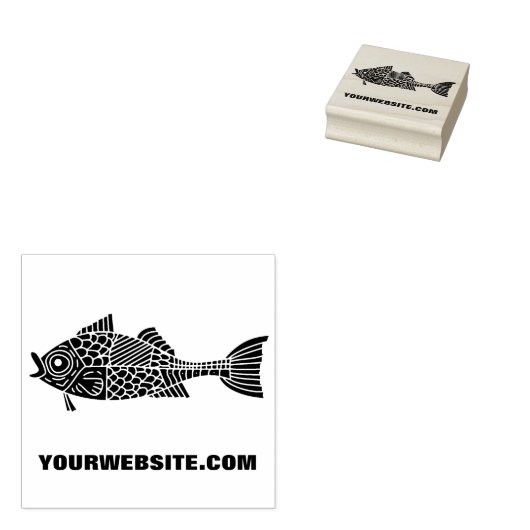 Abstracte vis rubberstempel (Gestempeld)