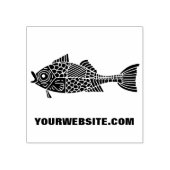 Abstracte vis rubberstempel (Afrduk)