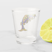 Abstracte  vis stoutmoedig gekleurde schubben vinn shot glas (Achterkant)