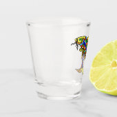 Abstracte  vis stoutmoedig gekleurde schubben vinn shot glas (Links)