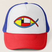 Abstracte vis trucker pet (Voorkant)