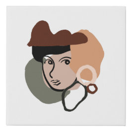 Abstracte visachtige inky Lines Earth tonen Neutra Imitatie Canvas Print