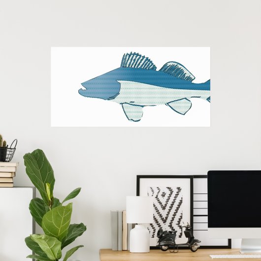 abstracte visbaars poster (Thuiskantoor)