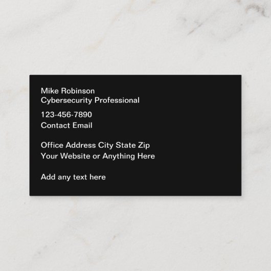 Abstracte Visitekaartjes voor cyberbeveiligingstec (Achterkant)