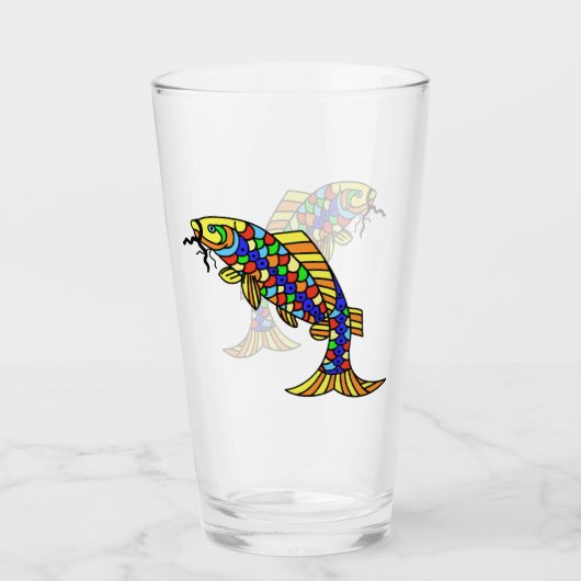 Abstracte viskleurige schalen voor Bright Pop Kuns Glas (Voorkant)
