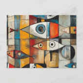 Abstracte viskunst briefkaart (Voorkant)