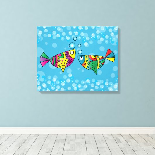 Abstracte viskunst canvas afdruk (Insitu (Houten vloer))