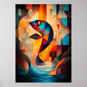 Abstracte Viskunst - Geometrisch Natuurontwerp in Poster