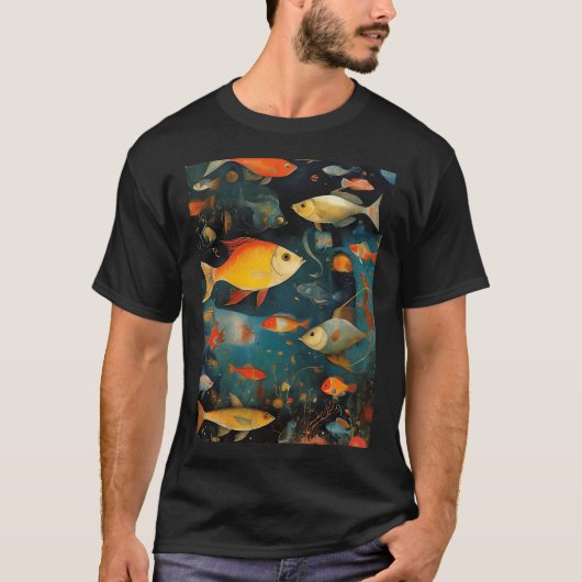 Abstracte Viskunst T-shirt (Voorkant)