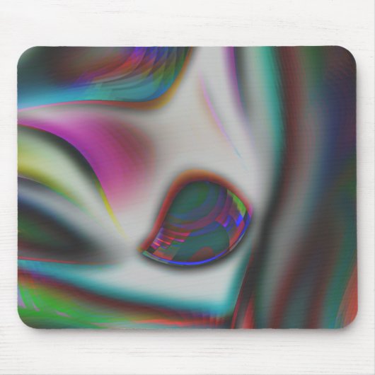 abstracte vismond met psychedelisch tot zacht blau muismat (Voorkant)