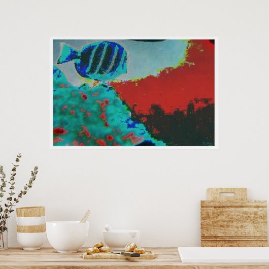 Abstracte visonderwater poster (Keuken)
