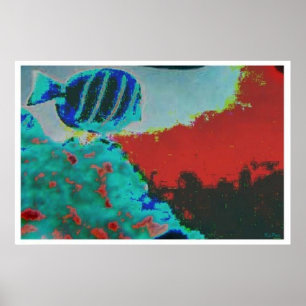 Abstracte visonderwater poster