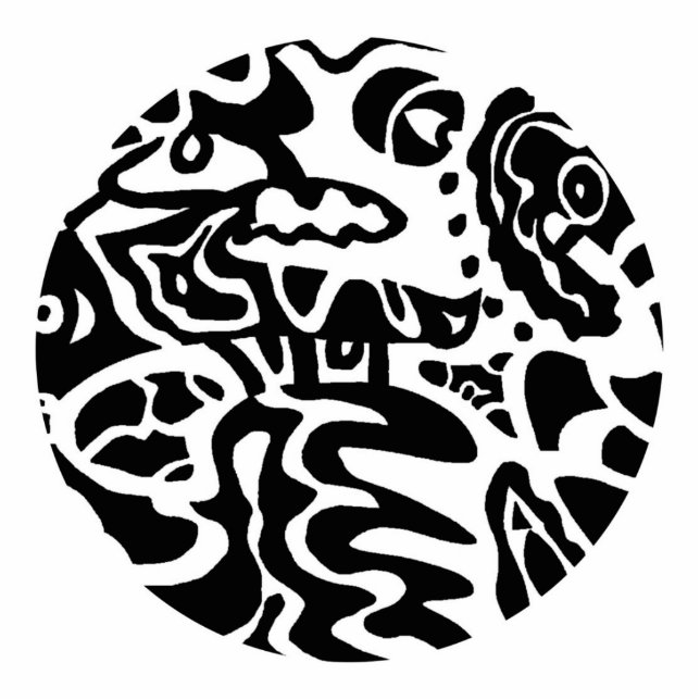 Abstracte visschijf staand fotobeeldje  (Voorkant)