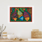 Abstracte Vissen Kunst Ontwerp Poster (Keuken)
