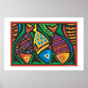 Abstracte Vissen Kunst Ontwerp Poster