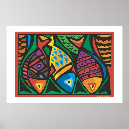 Abstracte Vissen Kunst Ontwerp Poster (Voorkant)