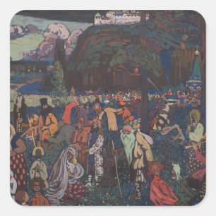 Abstracte Vitalit, Wassily Kandinsky Kleurrijk Lev Vierkante Sticker