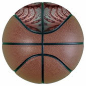 Abstracte Vivid Fantasy Fractal Art Bruin Blauw Basketbal (Rechts)