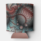 Abstracte Vivid Fantasy Fractal Art Bruin Blauw Blikjeskoeler (Achterkant)