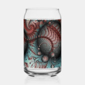 Abstracte Vivid Fantasy Fractal Art Bruin Blauw Blikvorm Glas (Voorkant)