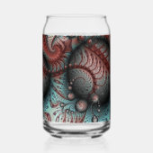 Abstracte Vivid Fantasy Fractal Art Bruin Blauw Blikvorm Glas (Achterkant)