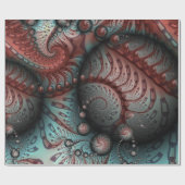 Abstracte Vivid Fantasy Fractal Art Bruin Blauw Cadeaupapier (Vlak)