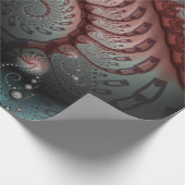 Abstracte Vivid Fantasy Fractal Art Bruin Blauw Cadeaupapier (Hoek)